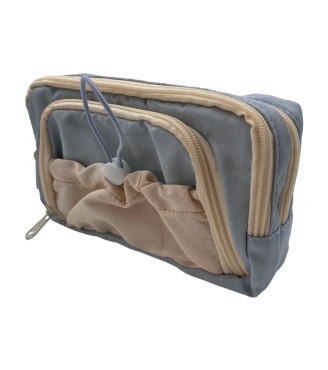 Blue Pencil Case With Large Capacity And Simple Appearance