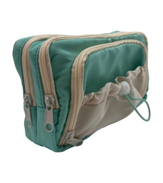 Green Pencil Case With Large Capacity And Simple Appearance