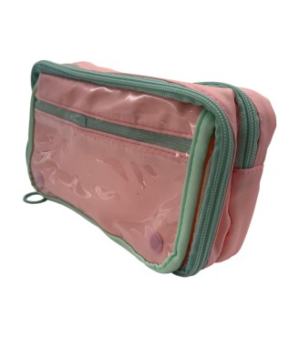 Small Food Contrast Color Pencil Case - Pink Green Small Food Contrast Color Pencil Case - Pink Green