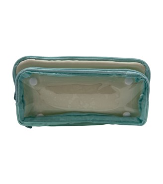 Detachable Contrast Color Pencil Case - Mint Green