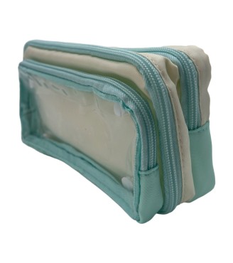 Detachable Contrast Color Pencil Case - Mint Green