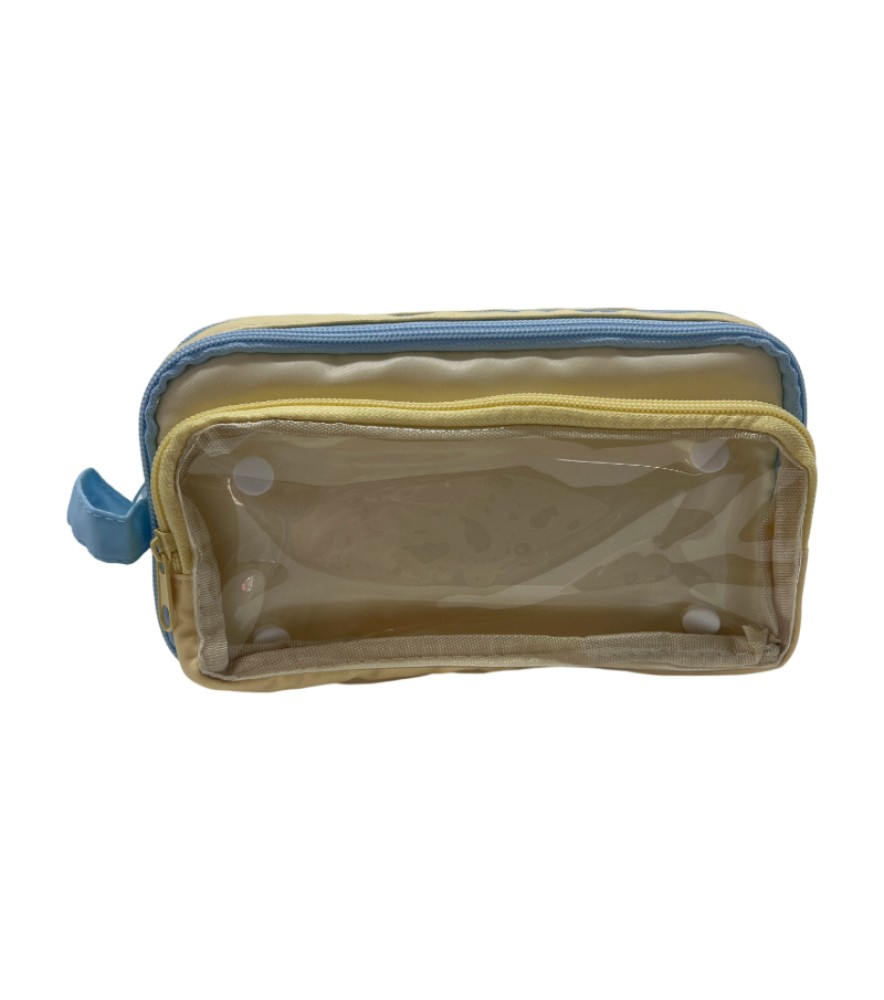 Detachable Contrast Color Pencil Case - Light Butter