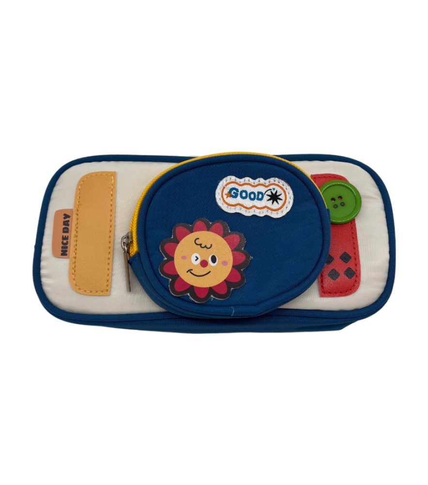 730 Button Pencil Case-Blue